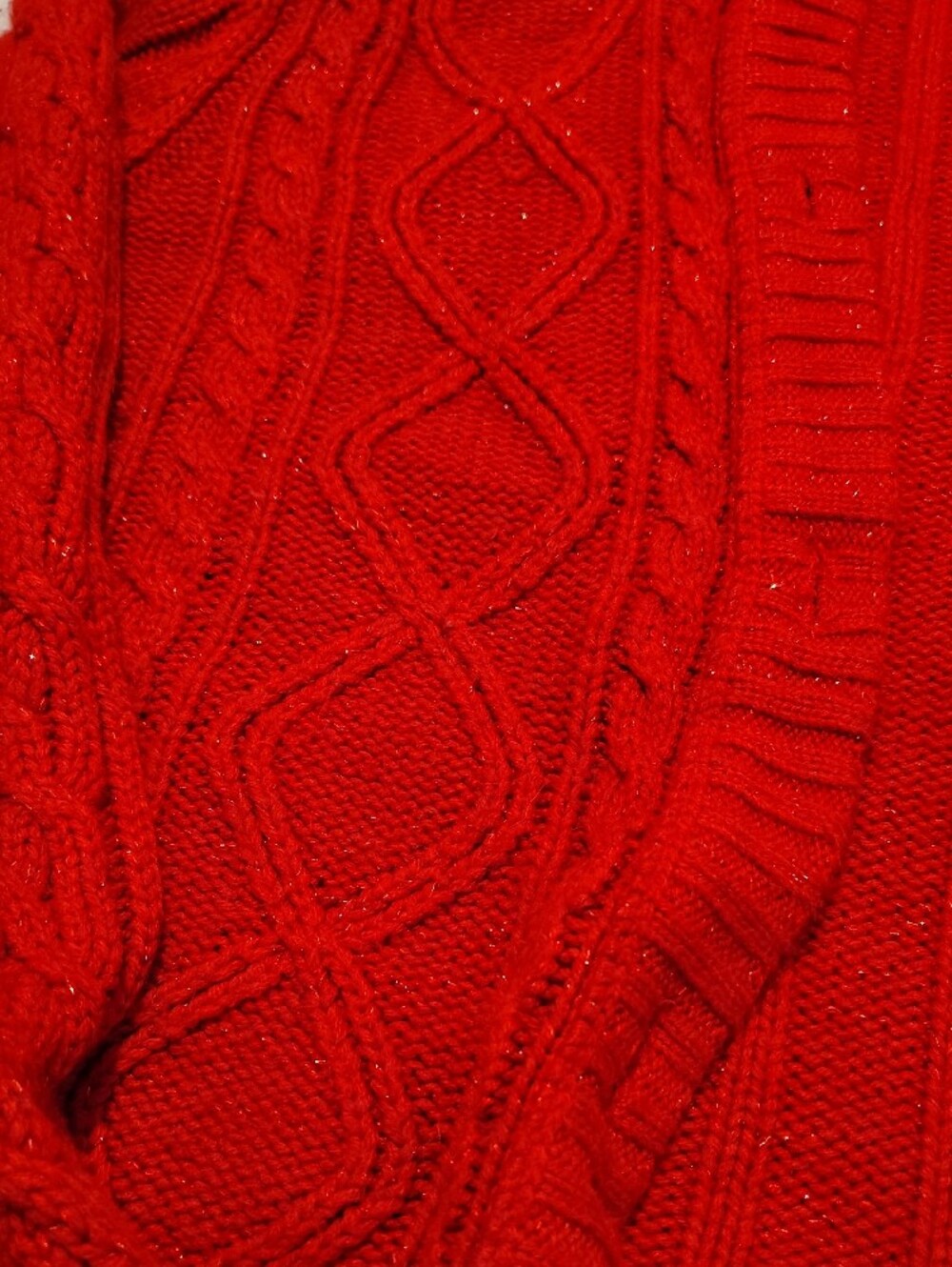 Faded Glory Red Hooded Cable-Knit Cardigan - Picture 5 of 6